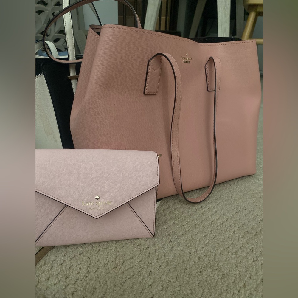 Light pink mini cross body & large dark pink Kate spade